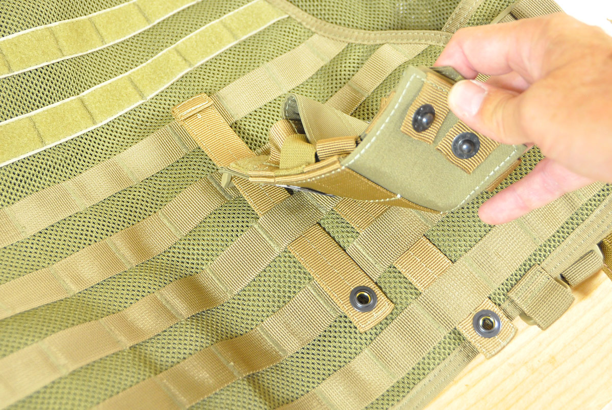 Closeup of MOLLE on vest