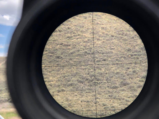Looking through rifle scope
