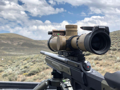 Rifle scope with electronic level