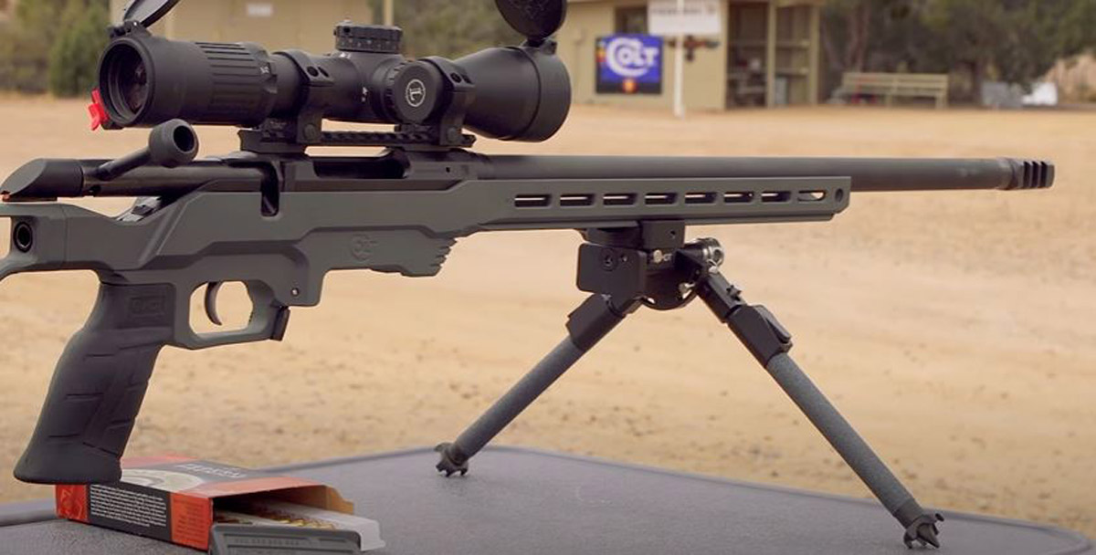The COLT CBX Precision Rifle features a 15-inch ARCA rail