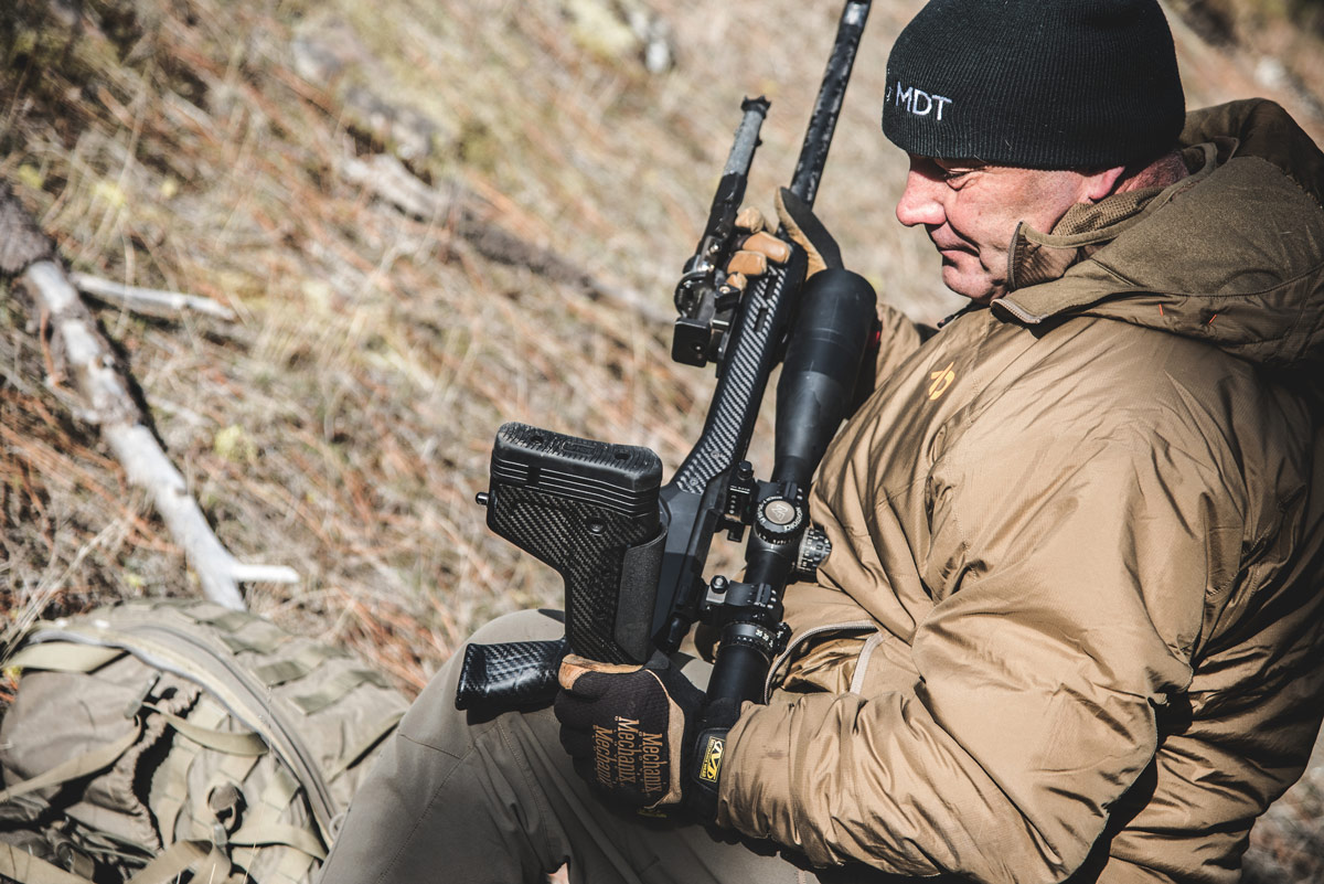 Having a folding chassis allows you to stow your rifle in your ruck to keep it free from snow and moisture.