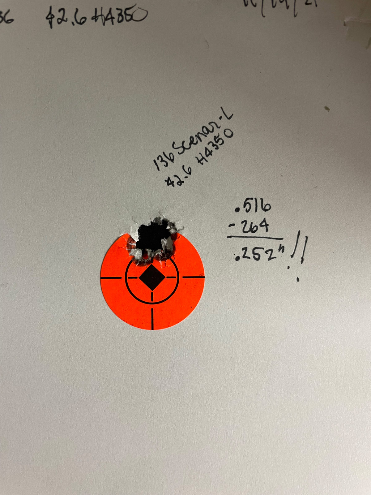 0.252 Inch group on target