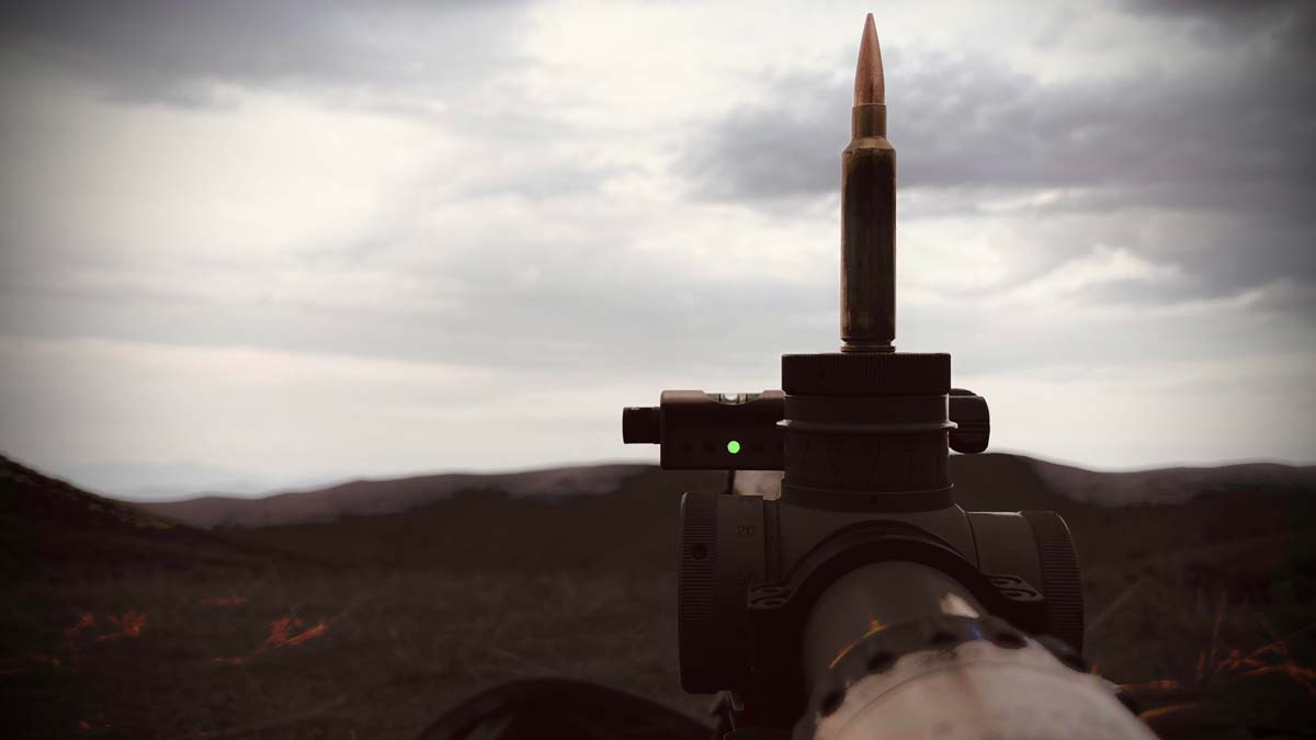 6.5x55 cartridge on rifle scope