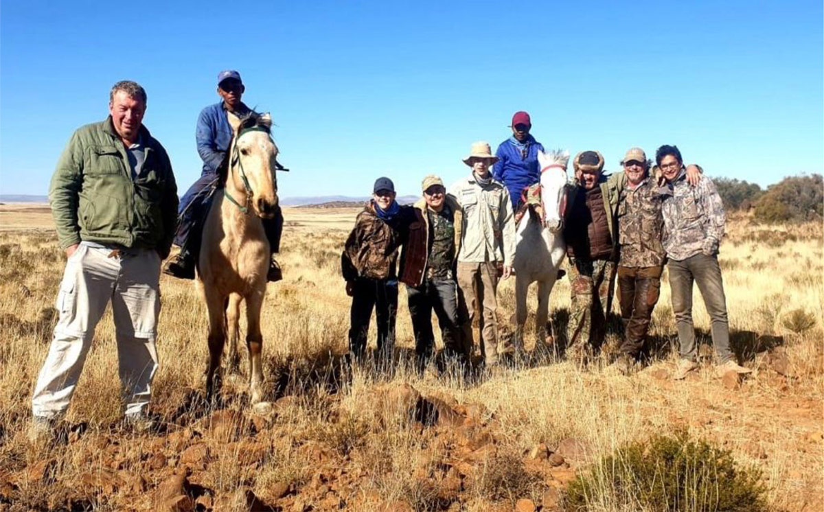 Liam with hunting group